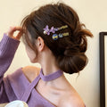 Purple Balloon Dog and Bow Duckbill Hair Clip Pair view 4