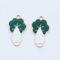 Green and White Bok Choy Enamel Alloy Charm for Jewelry Making view 2
