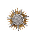 Gold Tone Sunflower Crystal Metal Brooch Pin for Jackets and Lapels view 1