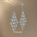 Clear Crystal Cluster Hook Earrings with Reflective Details view 4