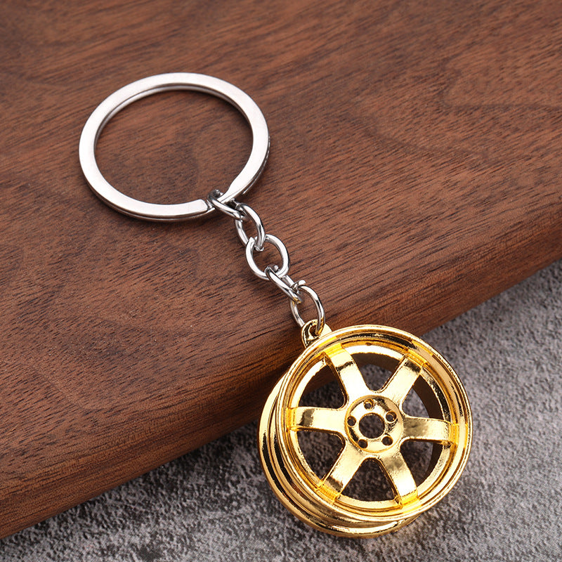Turbo Gear Shift Wheel Brake Disc Shock Caliper Metal Keychain