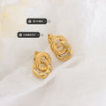 Interlocking Knot Stud Earrings with Rhinestone Accents view 2