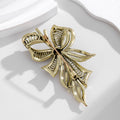 Gold Tone Silver Tone Ribbon Bow Crystal Two Designs Metal Brooch Pin view 3