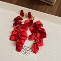 Ruffled Petal Clip On Drop Earrings in Six Colors for Women view 8