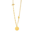 Double Layer OT Clasp Round Disc Letter Pendant Necklace view 5