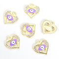 Enamel Evil Eye Heart Jewelry Components For DIY Earrings And Bracelets Charms view 10
