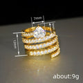 Gold Tone Multi Coil Spiral Heart Crystal Ring Sizes 6-10 view 4