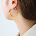 Thick Gold Tone Hoop Earrings Small And Large Sizes view 7