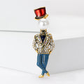 Top Hat Gentleman Brooch With Pearl Head in Two Colorways view 2