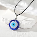 Round Resin Evil Eye Pendant Necklaces on Black Cords view 7