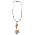Cord Necklace with Clear Heart and Metal Charms Fashion Jewelry view 5
