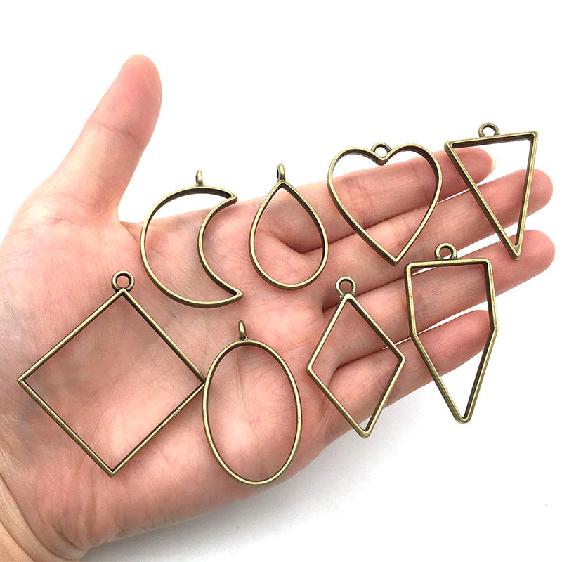 Zinc Alloy Teardrop Heart Hollow Charm Pendants Style 6617 for DIY Bracelet Necklace Jewelry Making