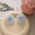 Six Color Translucent Layered Flower Statement Stud Earrings view 10