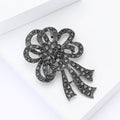 Crystal Ribbon Bow Brooch in Three Dark Tone Colorways view 2