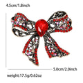Openwork Crystal Bow Brooch With Pear Center in Four Colors view 9