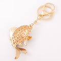 Rhinestone Goldfish Metal Keychain Enamel Tail Gold Clasp view 4