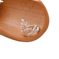 Silver Tone Masquerade Mask Clear Look Adjustable Open Ring view 4