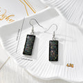 Silver Hook Black Resin Pressed Flower Earrings in Eight Designs view 4