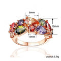 Multicolor Mixed-Cut Cluster Ring In Rose Gold Tone view 5