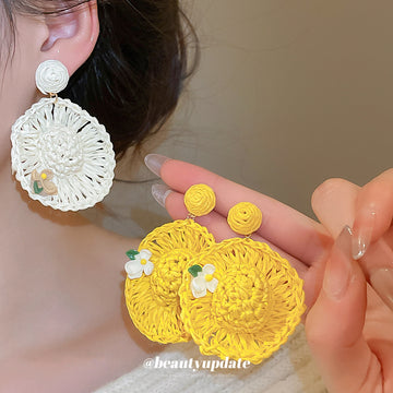 Woven Sun Hat Drop Earrings Decorative Jewelry Decorative Jewelry