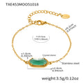Oval Crystal Stone And Clover Flower Pendant Necklace Bracelets view 12