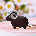 Jeweled Solid Color Sheep Keychains in Black White and Assorted Colors view 1