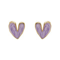 Glossy Enamel Heart Stud Earrings in Four Bright Colors view 5