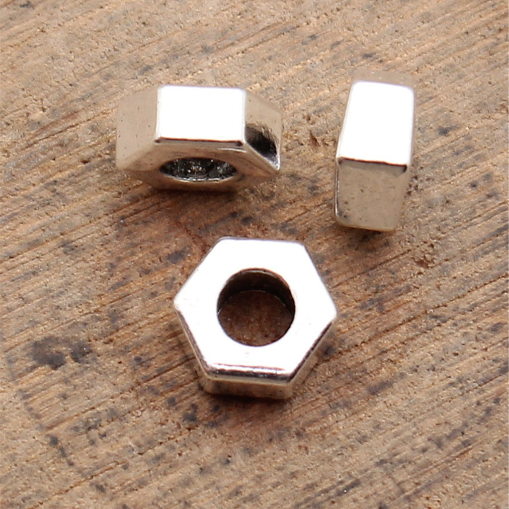 5.8x5.8x3mm 0.4g Multicolor Zinc Alloy Hexagon Loose Metal Beads for DIY Bracelet Jewelry Making