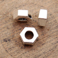 Hexagonal Small-Hole Metal Spacer Beads in Two Antique Finishes view 2