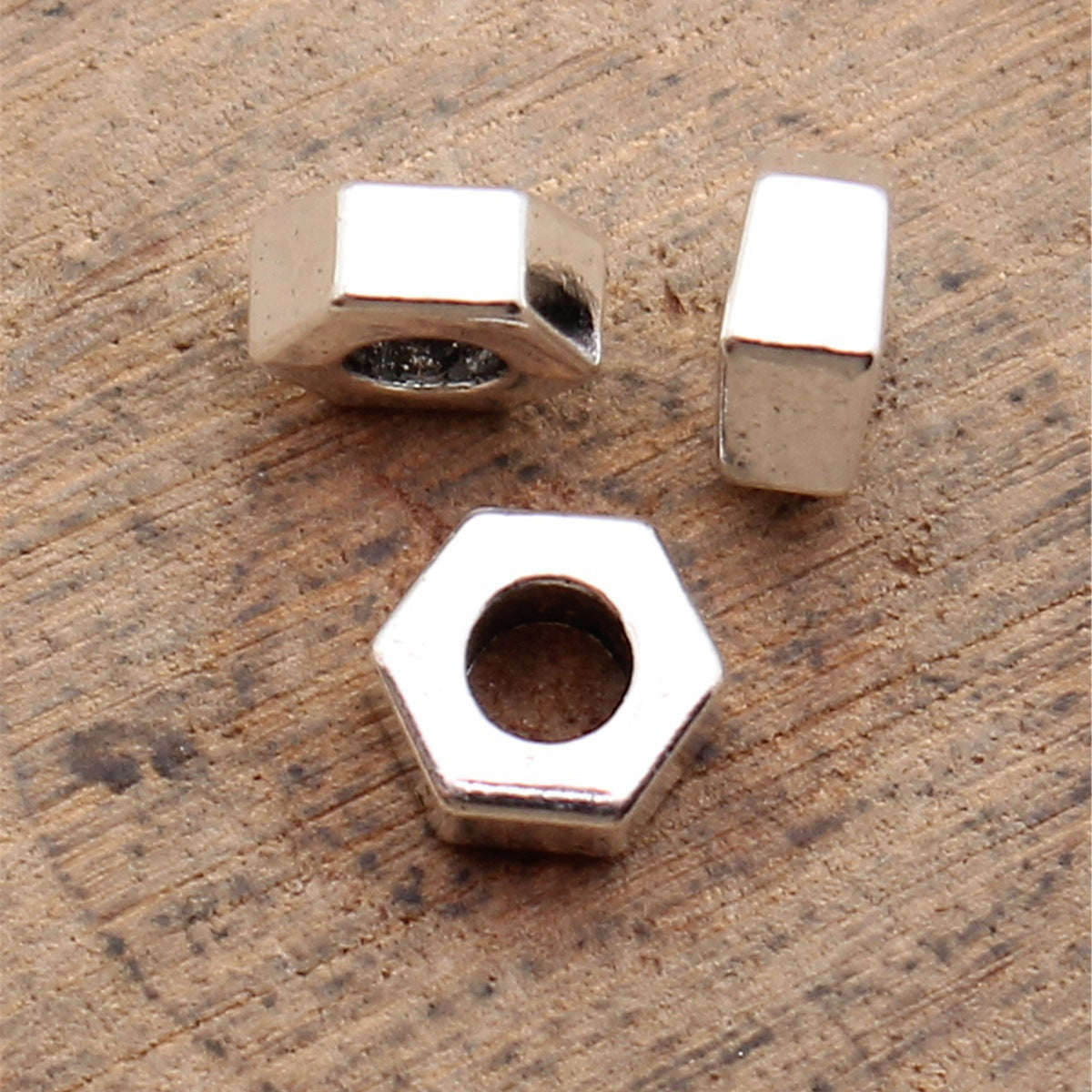 5.8x5.8x3mm 0.4g Multicolor Zinc Alloy Hexagon Loose Metal Beads for DIY Bracelet Jewelry Making