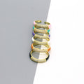 Gold Tone Crystal and Enamel Adjustable Open Rings in Six Colors view 1