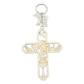 IHS Chalice Wooden Cross Keychain With Bead Cluster view 6