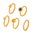 Gold Thin Stacking Rings Tree Heart Pave Black Dial Solitaire view 5