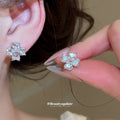 Crystal Flower Earrings In Stud And Clip On Styles view 3