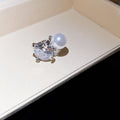 Mixed Crystal Pearl and Cross Ear Cuff Collection in Gold and Silver view 6