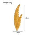Gold Tone Feather Two Designs Metal Brooch Pin for Jackets and Lapels view 2
