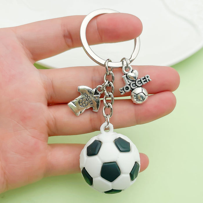 Soccer, Basketball and Volleyball Charm Keychains in 37 Pictured Variations