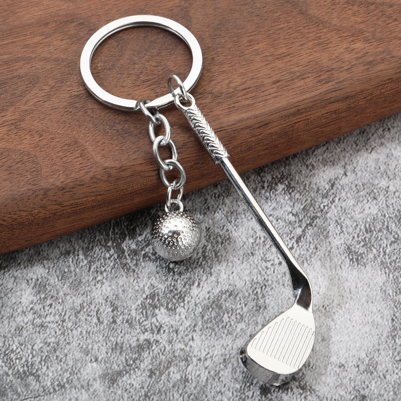 Golf Ball Metal Keychain Creative Gift Pendant Accessory