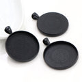 Dotted Texture Round Pendant Bezel Blank for Cabochon Craft view 2