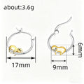Two-Tone Sloth Hoop Earrings Silver Hoop Gold Figure view 4