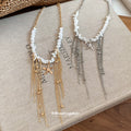 Starfish and Chain Fringe Necklace in Two Colors for Layered Everyday Styling view 2