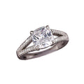Silver Tone Square Clear Stone Split Pave Band Ring view 5