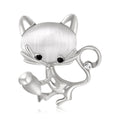 Cat Eye Cat Brooch Acorn Silver Gold Metal Cute Pin view 5