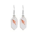 Clear Resin Hexagon Leaf Drop Earrings Red Teal Beige Peach view 8
