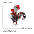 Enamel Rooster Brooch with Faux Pearl in Green or Red view 7