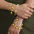 Yellow Lemon Pearl Bead Charm Bracelet Daisy Bee Styles view 3