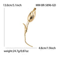 Long Stem Tulip Brooch in Polished Metal for Jackets and Scarves view 7