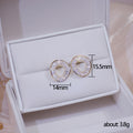 Gold Irregular Open Circle Baguette Stud Earrings Alloy view 5
