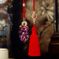 Jeweled Pixiu Car Hangers in Six Colors plus One Plain Red Fortune Tassel view 11