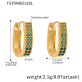 Double Row Crystal U Hoop Earrings in Seven Colorways view 8